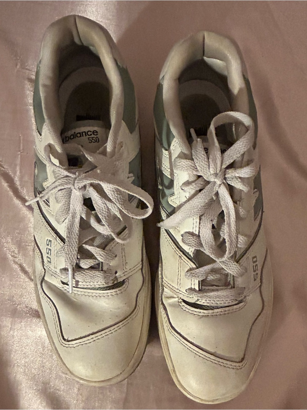 New Balance White & Gray 550 Retro Sneakers